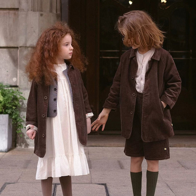 Kids Corduroy Jacket - Cotton Trench Coat Autumn