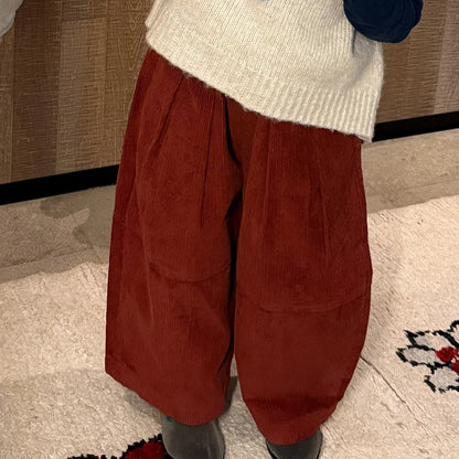 Girls Knit Vest & Base Layer Pants Set - Autumn Three-Piece