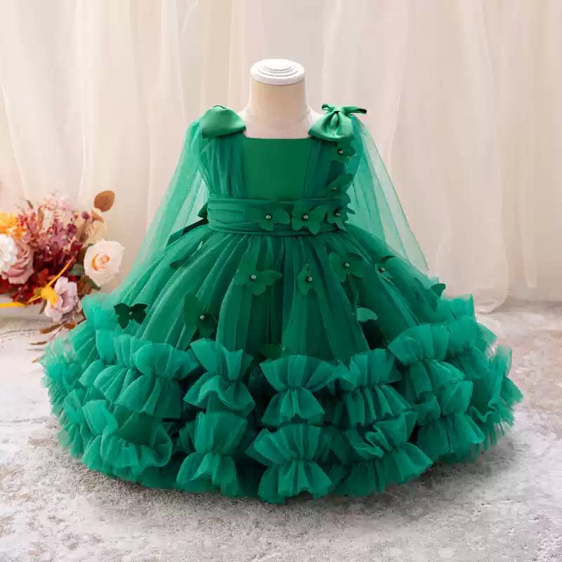 Puff Sleeve Bow Princess Dress - Floral Party Dress