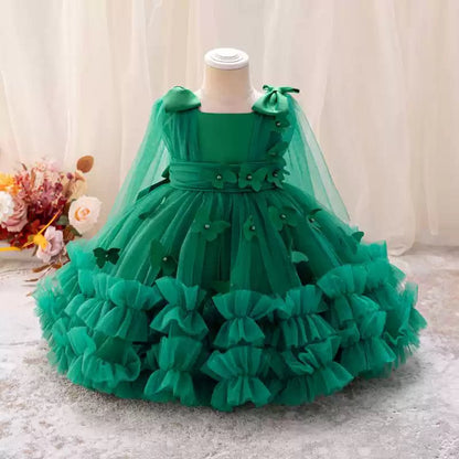Puff Sleeve Bow Princess Dress - Floral Party Dress
