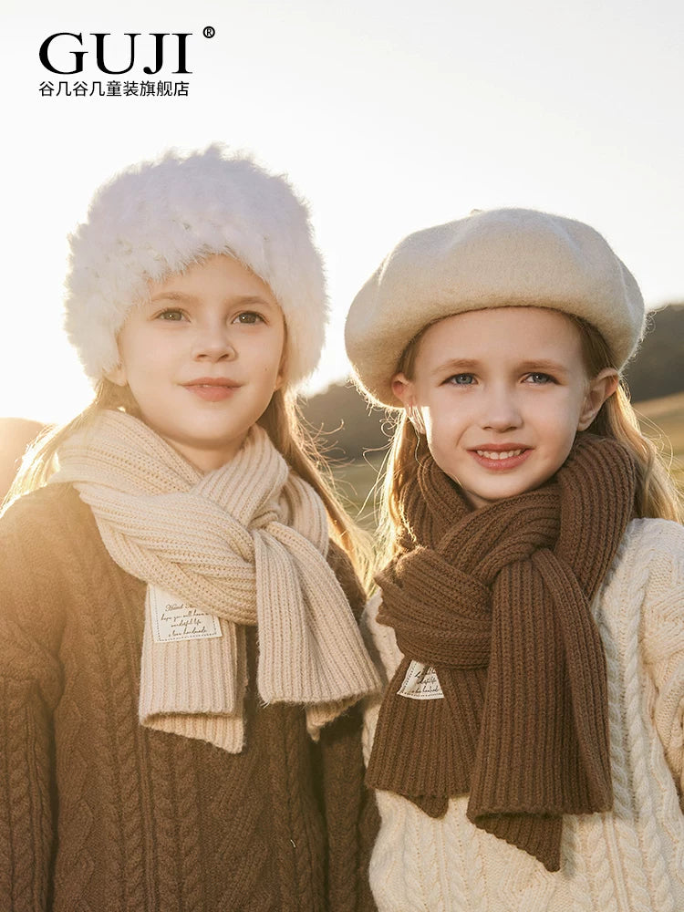 Girls Thick Knit Scarf - Soft Winter Neck Warmer, Many Colors