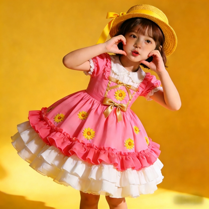 Girls Daisy Lolita Dress - Cute Puffy Birthday Princess Sundress