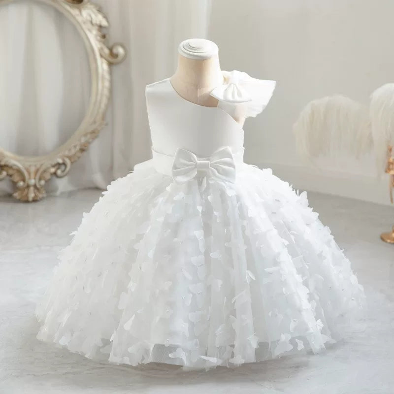 Puff Sleeve Bow Princess Dress - Floral Party Dress