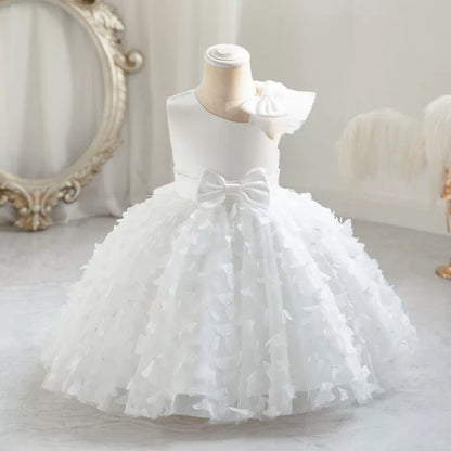 Puff Sleeve Bow Princess Dress - Floral Party Dress