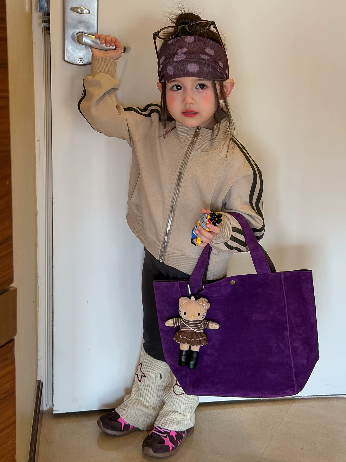 Girls Stand-Collar Zip Jacket & Leggings Set - Sporty Korean Autumn Two-Piece