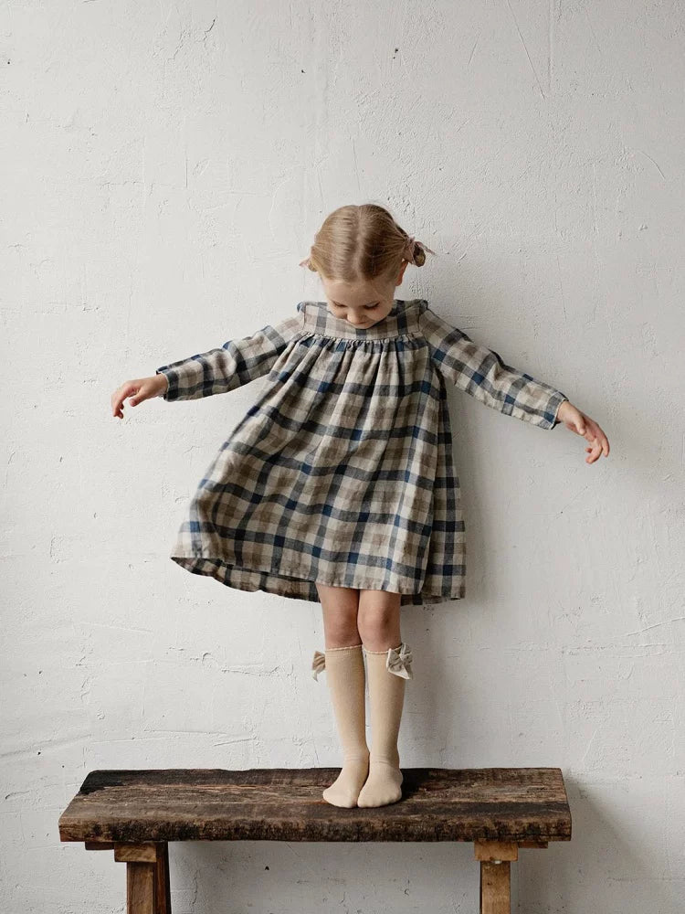 Belgian flax linen dress side view