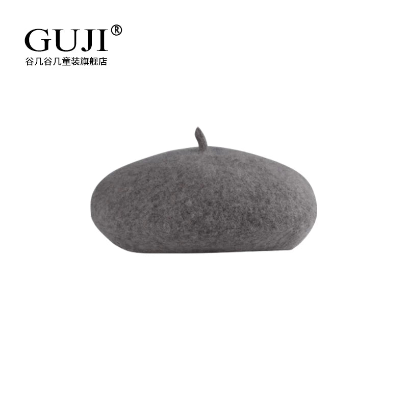 Girls Beret Hat - Wool / Pearl / Knit Artist Cap, 2 Sizes