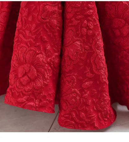 Puff Sleeve Bow Princess Dress - Floral Party Dress