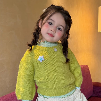 Girls Knit Sweater & Corduroy Pants Set - Sweet Autumn Three-Piece