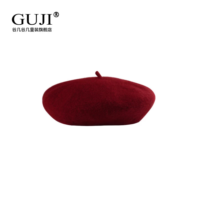 Girls Beret & Newsboy Cap - Wool Artist Hat, Multiple Fabrics