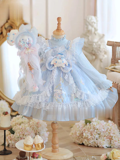 Girls Cinnamoroll Lolita Dress - Fleece-Lined Birthday Princess Dress