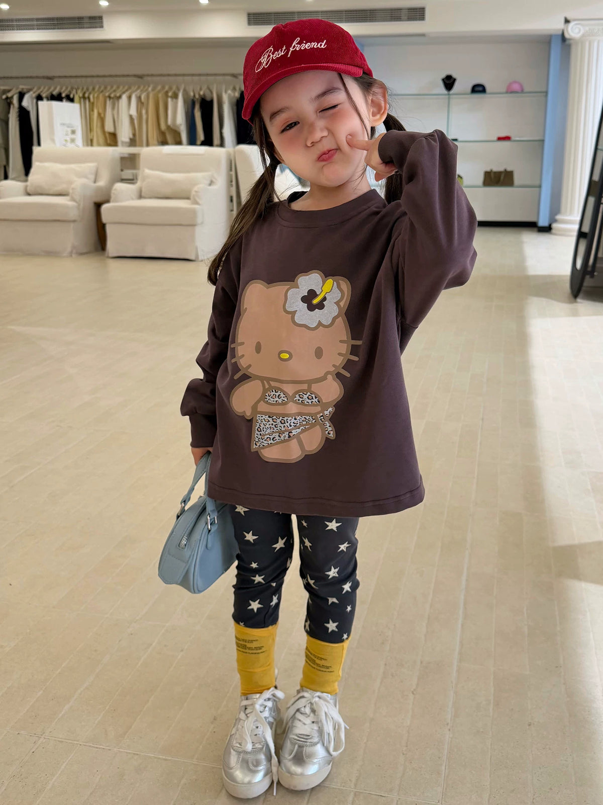Girls Sweatshirt & Leggings Set - Sweet Casual Autumn Two-Piece