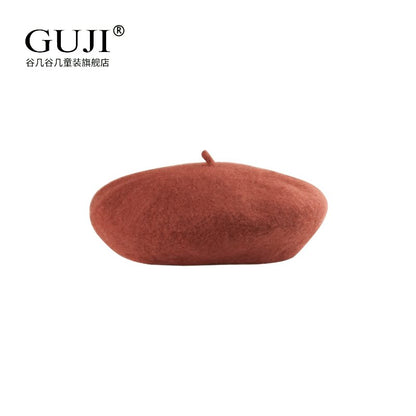 Girls Beret & Newsboy Cap - Wool Artist Hat, Multiple Fabrics