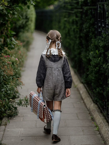 Baby Linen Overalls Shorts - Thickened Autumn-Winter Dungarees