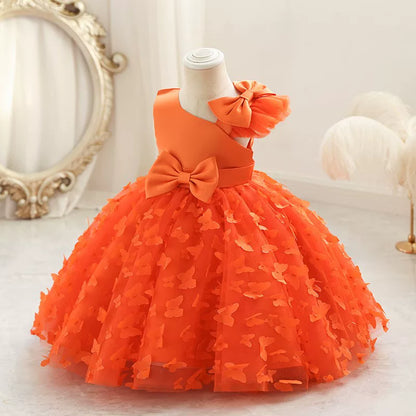 Puff Sleeve Bow Princess Dress - Floral Party Dress