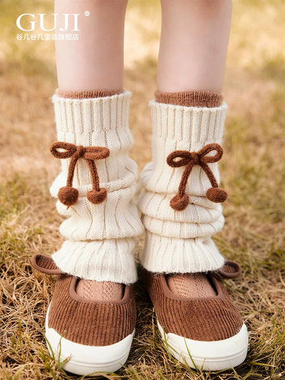 Girls Cozy Knit Sock Covers - Korean Style Leg Warmers