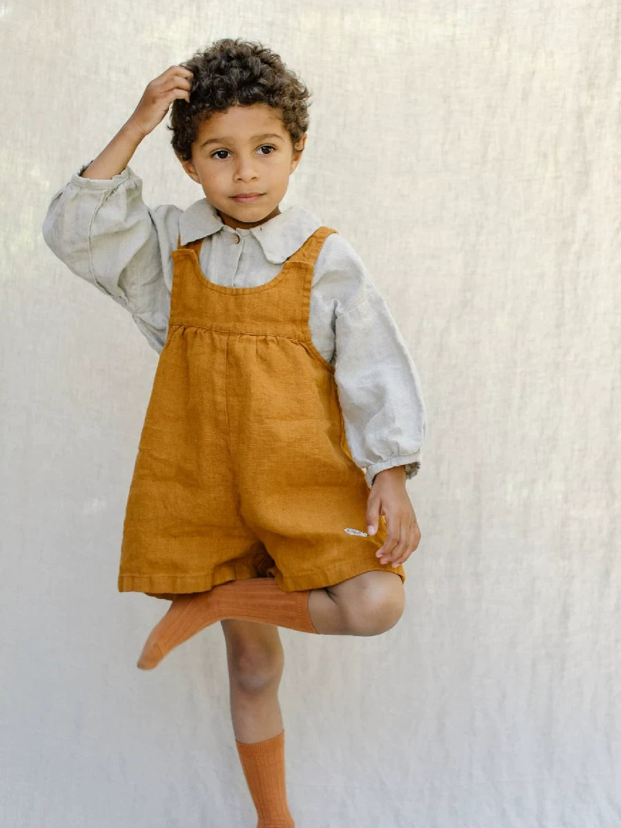 Baby Linen Overalls Shorts - Thickened Autumn-Winter Dungarees