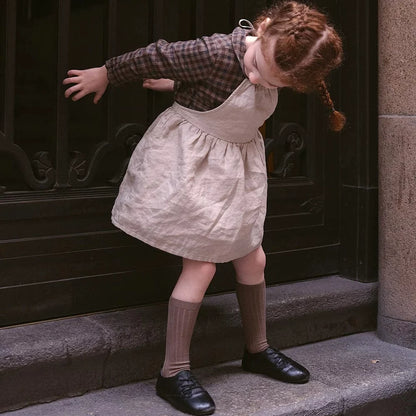 Kids Linen Smock Apron Dress - Antibacterial Coverall
