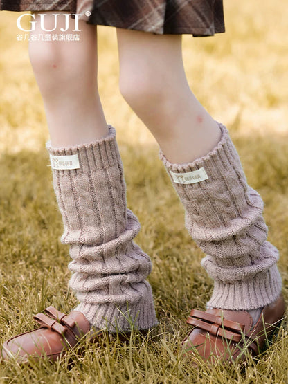 Kids Ribbed Leg-Warmer Socks - Cosy Over-Knee Knit Sock Covers