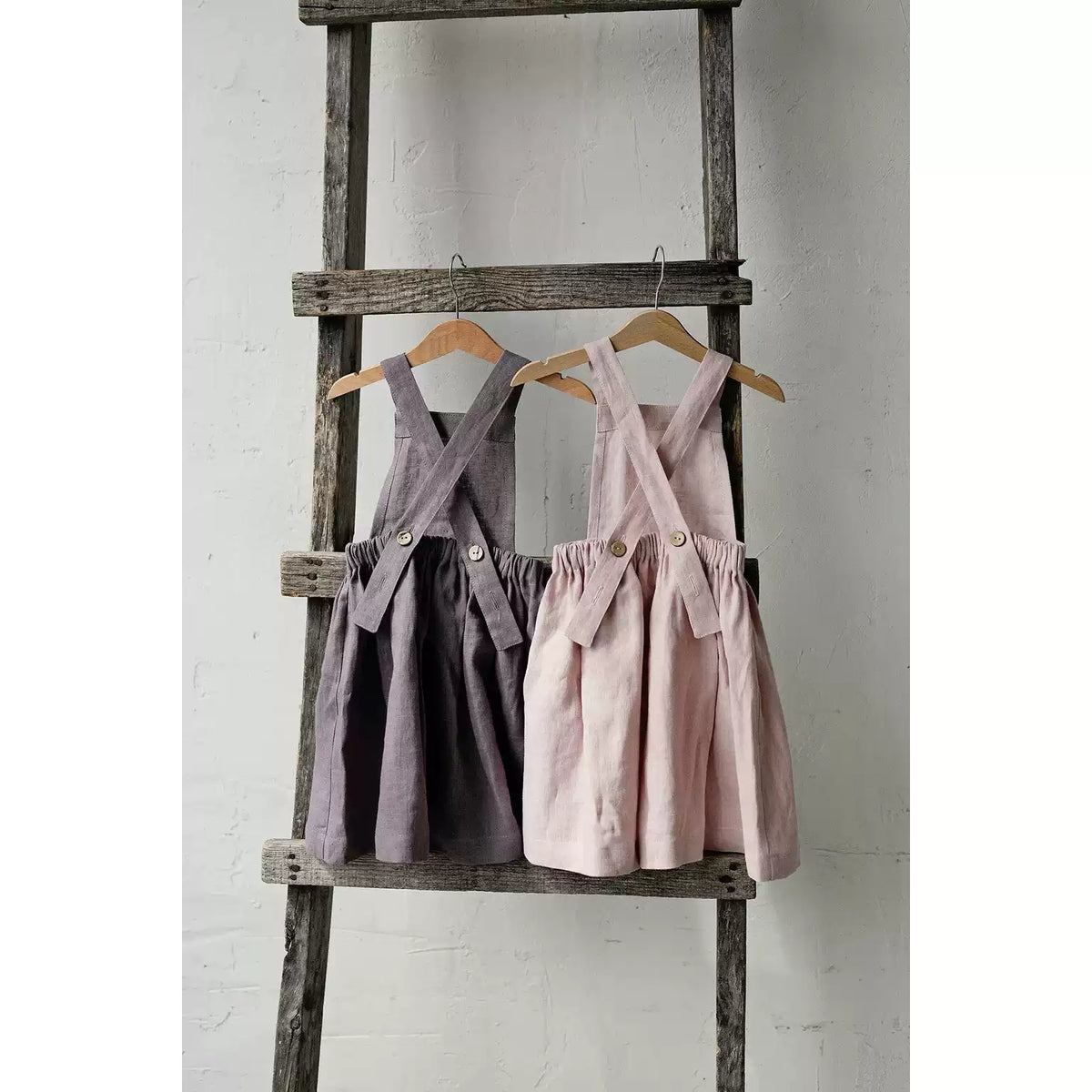 Alice Linen Pinafore Dress - Cute Embroidered Jumper Dress