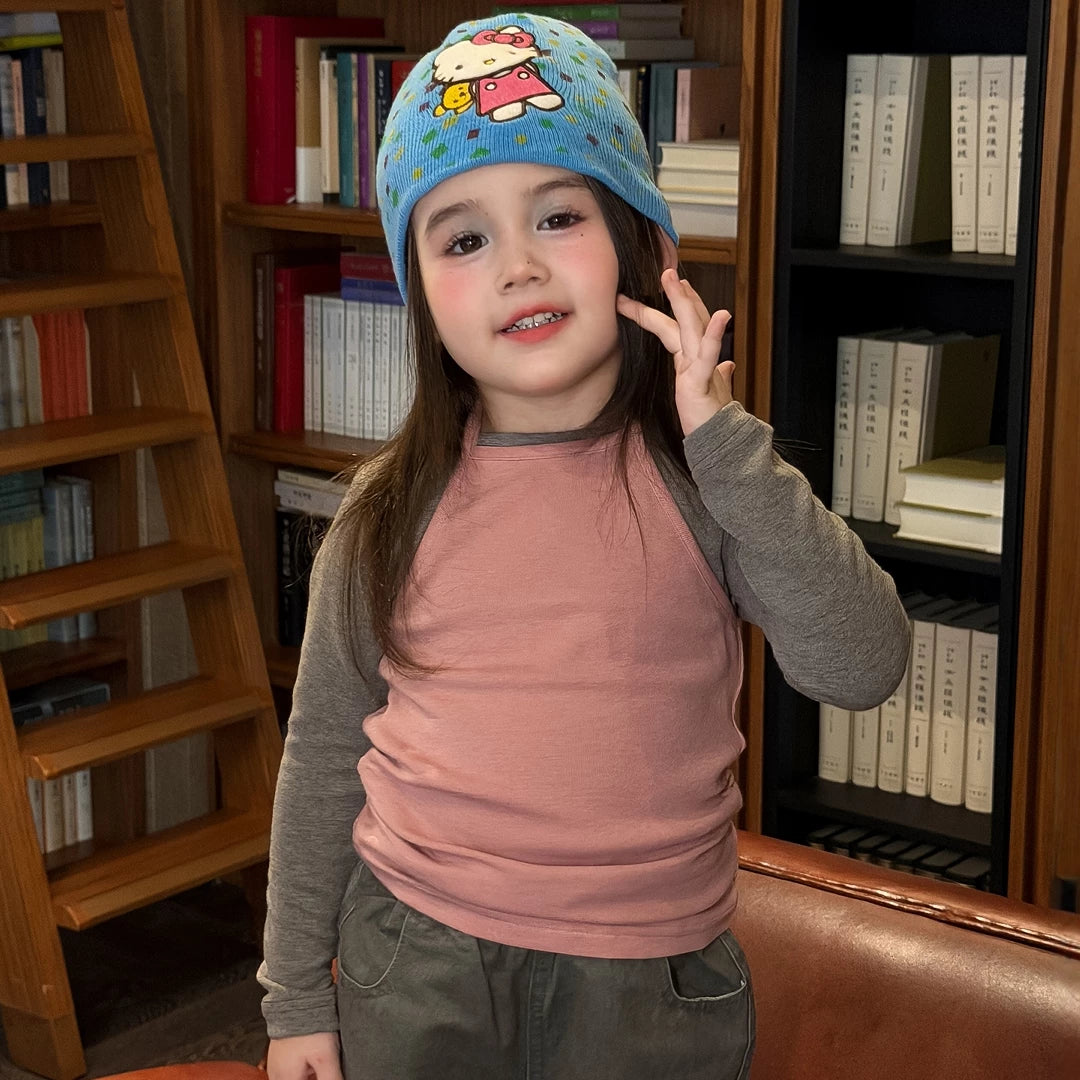 Girls Layered Cami Tee & Cargo Pants Set - Colour-Block Autumn