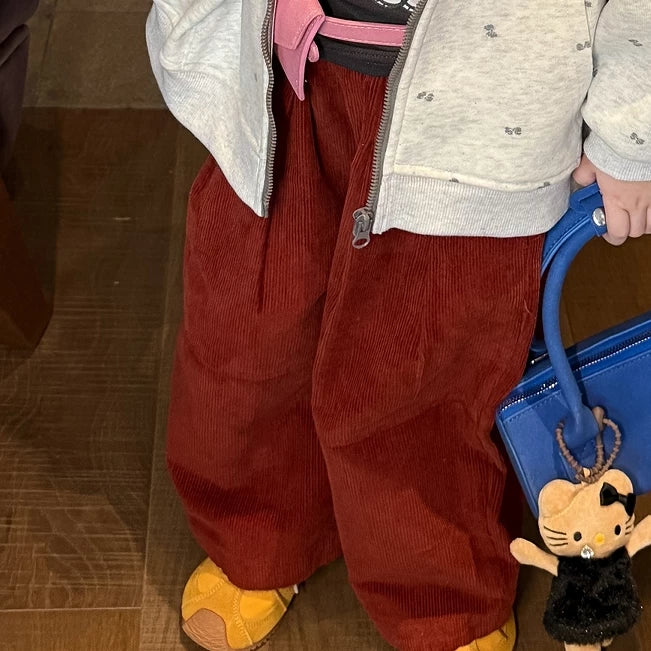 Girls Hoodie & Corduroy Pants Set - Cosy Autumn Three-Piece