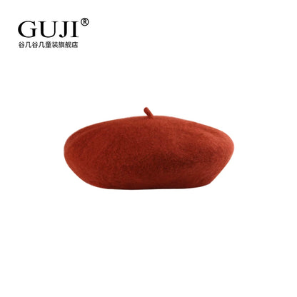 Girls Beret Hat - Wool / Pearl / Knit Artist Cap, 2 Sizes