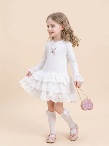 Girls Heart-Knit Vest & Ruffle Dress Set - Sweet Autumn Two-Piece