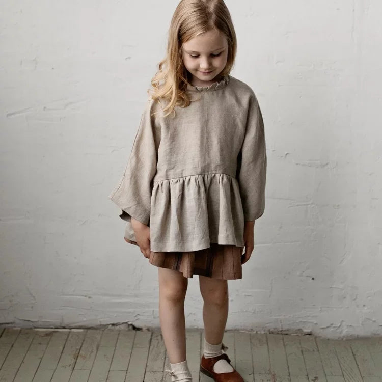 Girls Hand-Embroidered Linen Dress - Belgium Imported New Season