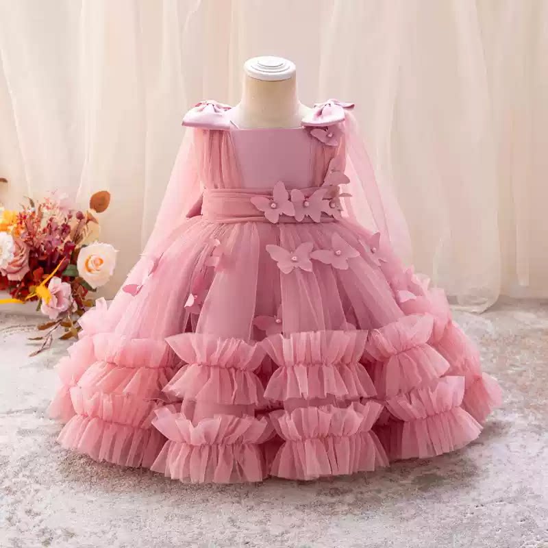 Puff Sleeve Bow Princess Dress - Floral Party Dress