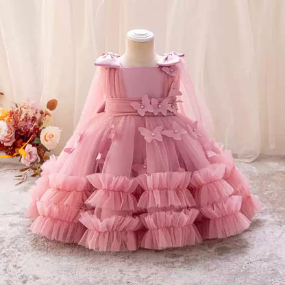 Puff Sleeve Bow Princess Dress - Floral Party Dress
