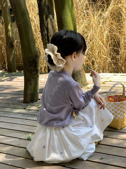 Girls Knit Cardigan & Skirt Set - Sweet Korean Style Autumn Outfit