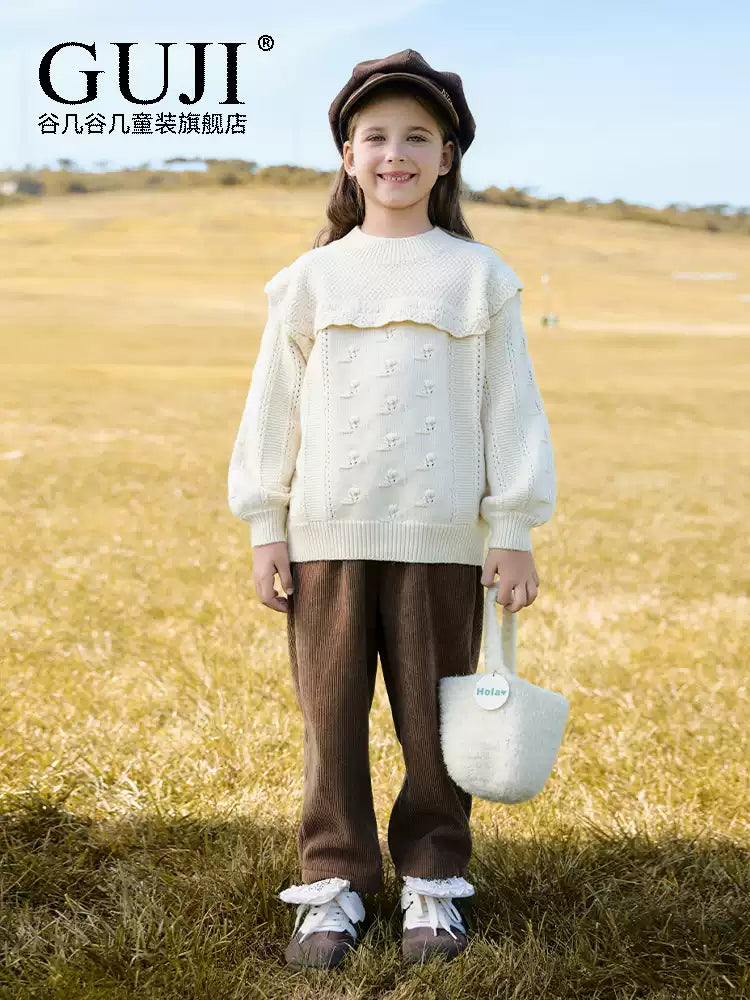 Girls Fleece-Lined Corduroy Pants - Warm Winter Sweatpants