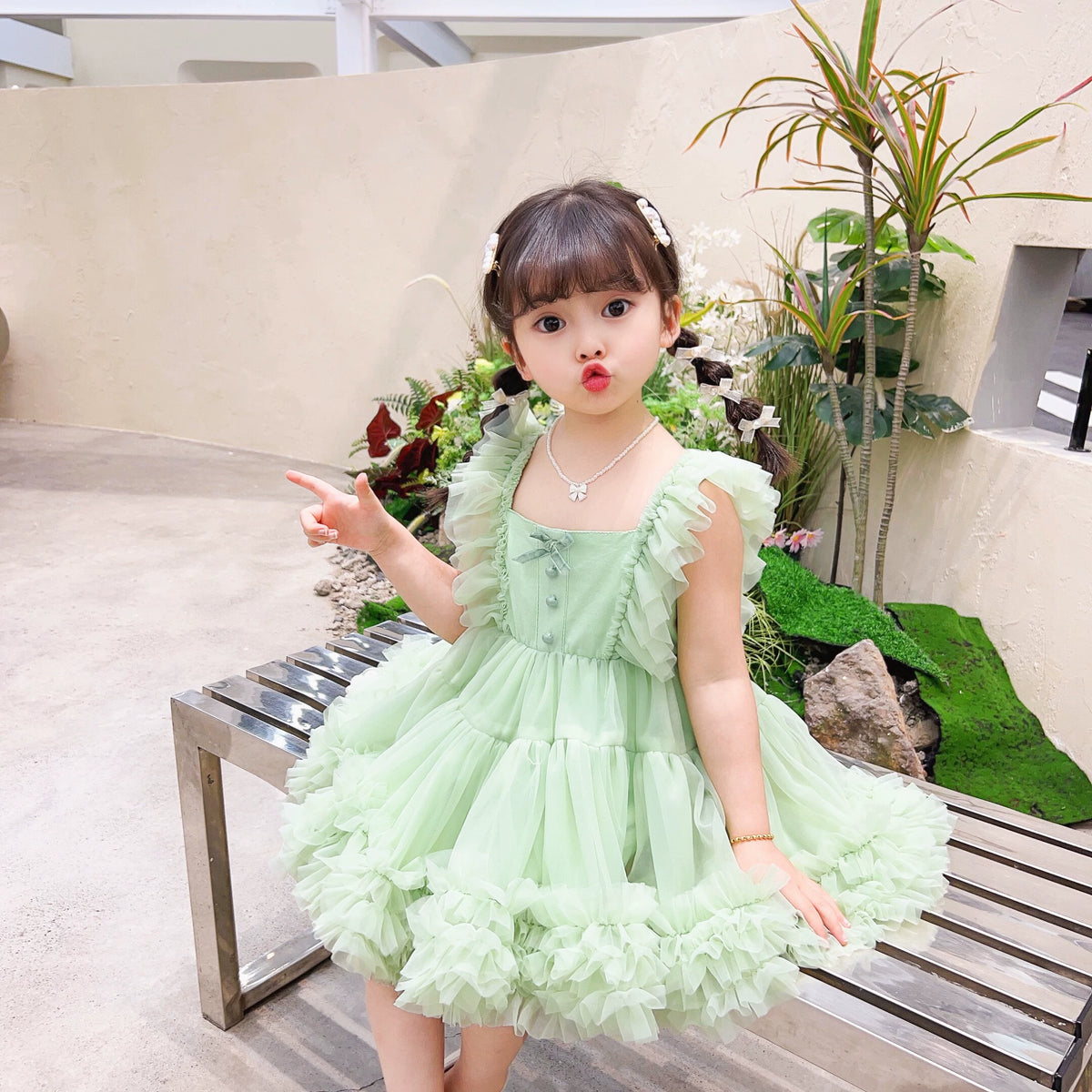 Girls Tulle Tutu Dress - Waist-Defined Puffy Princess Dress