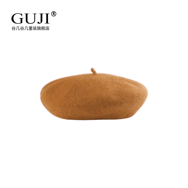 Girls Beret & Newsboy Cap - Wool Artist Hat, Multiple Fabrics