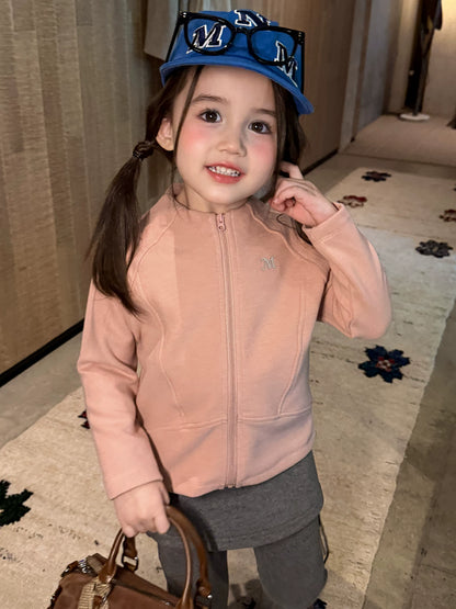 Girls Zip-Front Sweatshirt & Skirt-Panel Flare Pants Set - Autumn Separates
