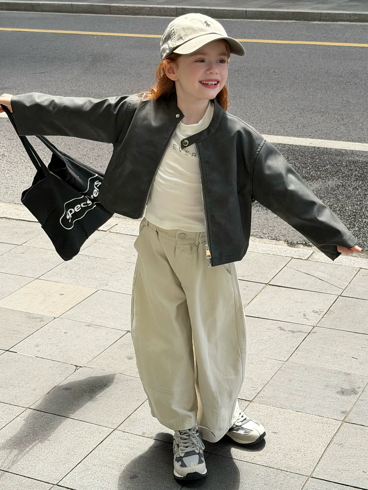 Girls Wide-Leg Trousers - Lazy-Style Korean Autumn Separates