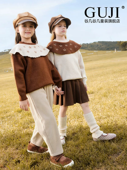 Girls Fleece-Lined Corduroy Pants - Warm Winter Sweatpants