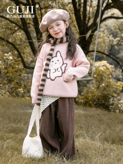 Girls Fleece-Lined Thick Sweater - Warm Winter Knit Pullover