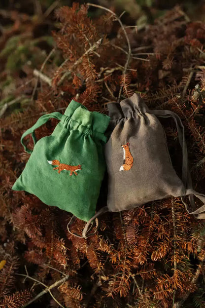 Linen Kids Backpack - Embroidered Animal Daypack, 2 Sizes