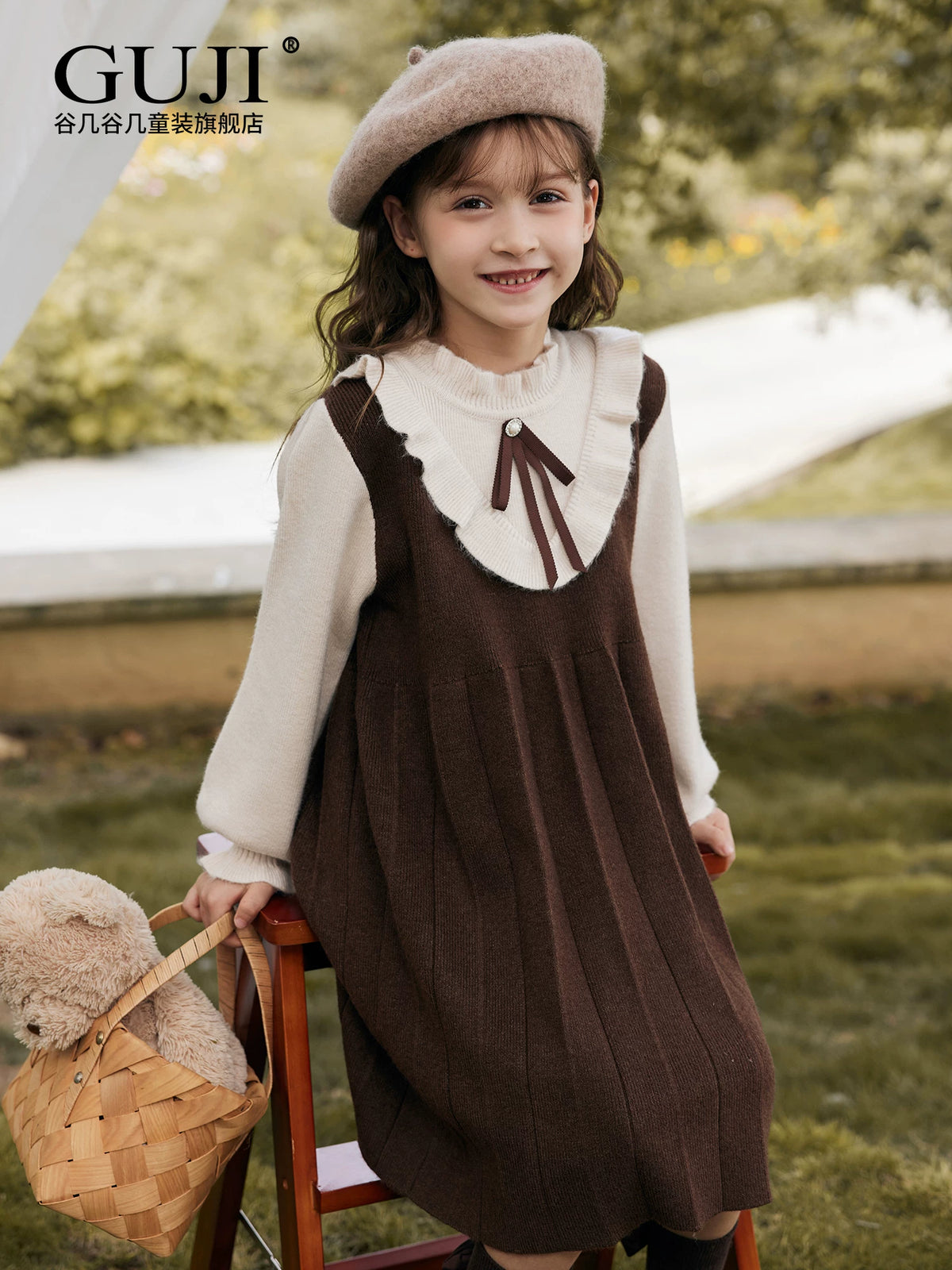 Girls Beret Hat - Wool / Pearl / Knit Artist Cap, 2 Sizes