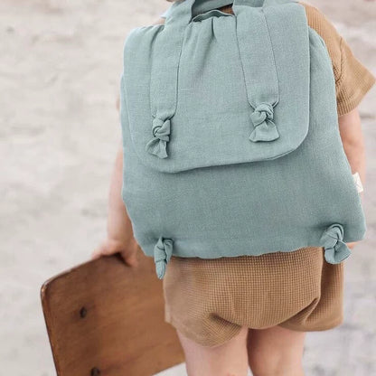 Linen Preppy Kids Backpack - Custom Name Embroidery