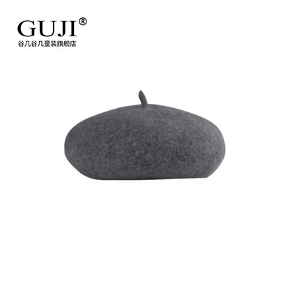 Girls Beret & Newsboy Cap - Wool Artist Hat, Multiple Fabrics