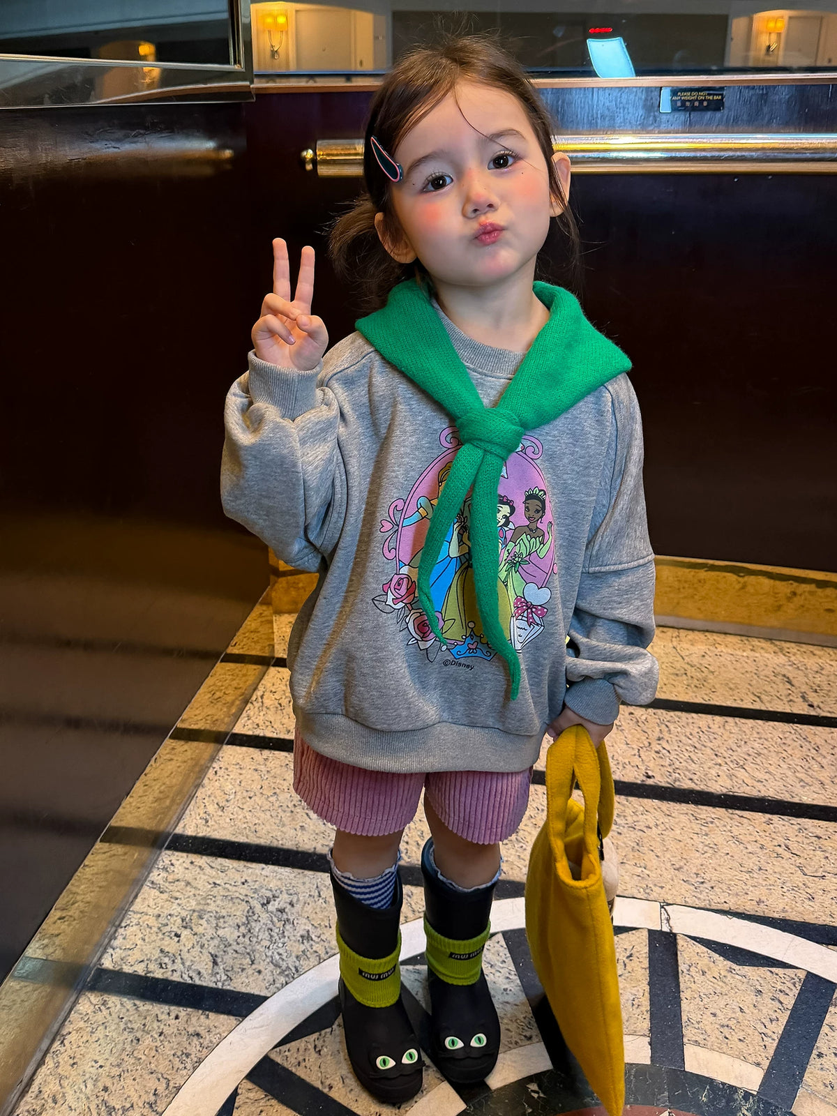 Girls Cartoon Hoodie & Corduroy Shorts Set - Cosy Autumn Casual