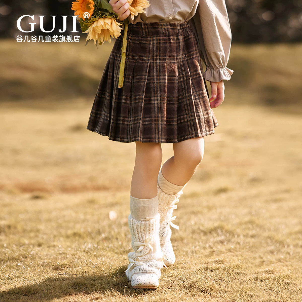 Girls Plaid Pleated Skirt - School Uniform JK Style Midi