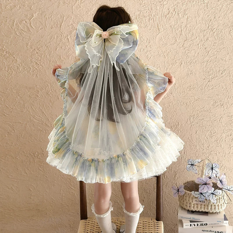 Birthday party gown for girls, back view