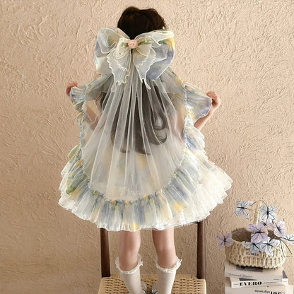 Birthday party gown for girls, back view