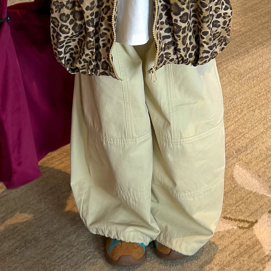 Girls Leopard Print Jacket Set - Retro Zip-Up Autumn Three-Piece