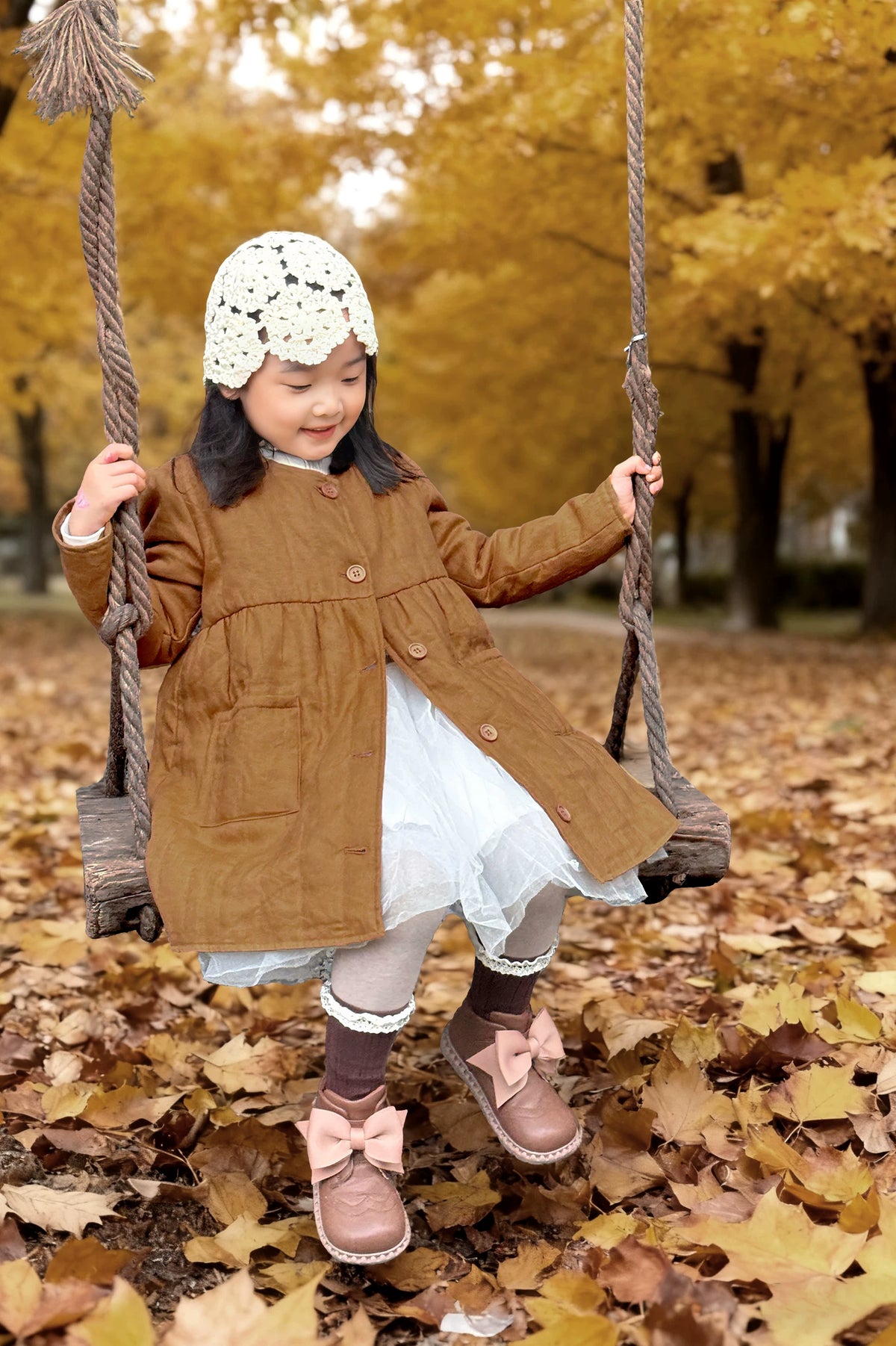 Girls Washable Padded Winter Coat - Warm Yellow Longline