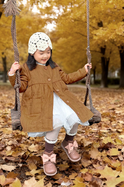 Girls Washable Padded Winter Coat - Warm Yellow Longline
